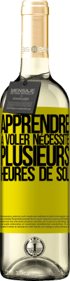 29,95 € Envoi gratuit | Vin blanc Édition WHITE Apprendre à voler nécessite plusieurs heures de sol Étiquette Jaune. Étiquette personnalisable Vin jeune Récolte 2025 Verdejo