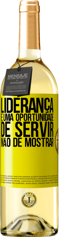 29,95 € Envio grátis | Vinho branco Edição WHITE Liderança é uma oportunidade de servir, não de mostrar Etiqueta Amarela. Etiqueta personalizável Vinho jovem Colheita 2025 Verdejo