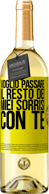 29,95 € Spedizione Gratuita | Vino bianco Edizione WHITE Voglio passare il resto dei miei sorrisi con te Etichetta Gialla. Etichetta personalizzabile Vino giovane Raccogliere 2024 Verdejo