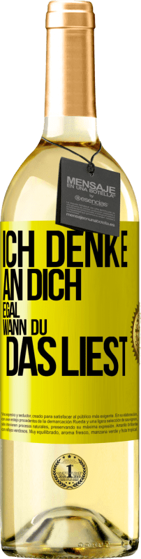 29,95 € Kostenloser Versand | Weißwein WHITE Ausgabe Ich denke an dich. Egal, wann du das liest Gelbes Etikett. Anpassbares Etikett Junger Wein Ernte 2024 Verdejo