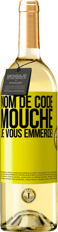 29,95 € Envoi gratuit | Vin blanc Édition WHITE Nom de code mouche… je vous emmerde! Étiquette Jaune. Étiquette personnalisable Vin jeune Récolte 2024 Verdejo