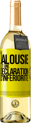 29,95 € Envoi gratuit | Vin blanc Édition WHITE La jalousie est une déclaration d'infériorité Étiquette Jaune. Étiquette personnalisable Vin jeune Récolte 2024 Verdejo