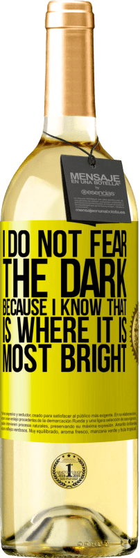 29,95 € Free Shipping | White Wine WHITE Edition I do not fear the dark, because I know that is where it is most bright Yellow Label. Customizable label Young wine Harvest 2024 Verdejo