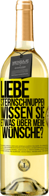 29,95 € Kostenloser Versand | Weißwein WHITE Ausgabe Liebe Sternschnuppen, wissen Sie etwas über meine Wünsche? Gelbes Etikett. Anpassbares Etikett Junger Wein Ernte 2024 Verdejo