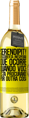 29,95 € Envio grátis | Vinho branco Edição WHITE Serendipity Descoberta inesperada que ocorre quando você está procurando por outra coisa Etiqueta Amarela. Etiqueta personalizável Vinho jovem Colheita 2024 Verdejo