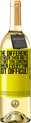 29,95 € Free Shipping | White Wine WHITE Edition The difference between them and you, is that you continued when everything got difficult Yellow Label. Customizable label Young wine Harvest 2025 Verdejo