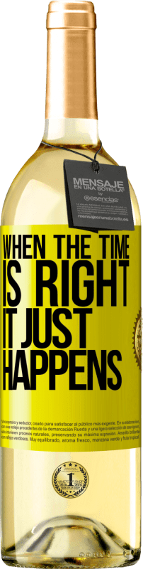 29,95 € 免费送货 | 白葡萄酒 WHITE版 当时间合适的时候 黄色标签. 可自定义的标签 青年酒 收成 2025 Verdejo