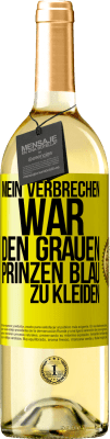 29,95 € Kostenloser Versand | Weißwein WHITE Ausgabe Mein Verbrechen war den grauen Prinzen blau zu kleiden Gelbes Etikett. Anpassbares Etikett Junger Wein Ernte 2024 Verdejo