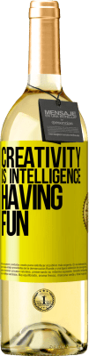 29,95 € Free Shipping | White Wine WHITE Edition Creativity is intelligence having fun Yellow Label. Customizable label Young wine Harvest 2025 Verdejo