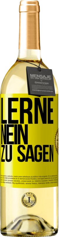 29,95 € Kostenloser Versand | Weißwein WHITE Ausgabe Lerne, nein zu sagen Gelbes Etikett. Anpassbares Etikett Junger Wein Ernte 2024 Verdejo