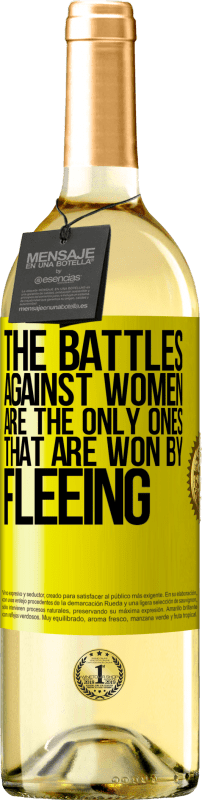 29,95 € Free Shipping | White Wine WHITE Edition The battles against women are the only ones that are won by fleeing Yellow Label. Customizable label Young wine Harvest 2024 Verdejo