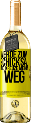 29,95 € Kostenloser Versand | Weißwein WHITE Ausgabe Werde zum Schicksal und kreuze meinen Weg Gelbes Etikett. Anpassbares Etikett Junger Wein Ernte 2024 Verdejo