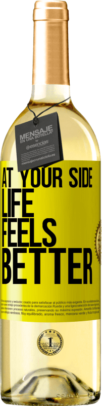 29,95 € Free Shipping | White Wine WHITE Edition At your side life feels better Yellow Label. Customizable label Young wine Harvest 2024 Verdejo