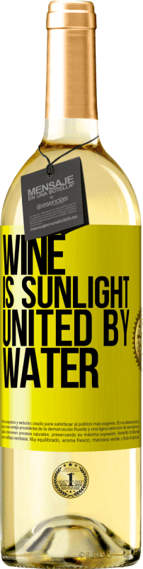 29,95 € Бесплатная доставка | Белое вино Издание WHITE Вино - это солнечный свет, объединенный водой Желтая этикетка. Настраиваемая этикетка Молодое вино Урожай 2023 Verdejo