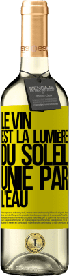 29,95 € Envoi gratuit | Vin blanc Édition WHITE Le vin est la lumière du soleil, unie par l'eau Étiquette Jaune. Étiquette personnalisable Vin jeune Récolte 2024 Verdejo