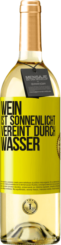 29,95 € Kostenloser Versand | Weißwein WHITE Ausgabe Wein ist Sonnenlicht, vereint durch Wasser Gelbes Etikett. Anpassbares Etikett Junger Wein Ernte 2024 Verdejo