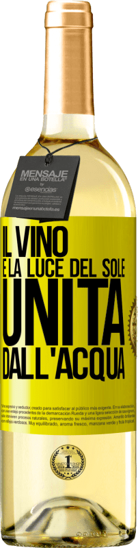 29,95 € Spedizione Gratuita | Vino bianco Edizione WHITE Il vino è la luce del sole, unita dall'acqua Etichetta Gialla. Etichetta personalizzabile Vino giovane Raccogliere 2024 Verdejo