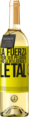 29,95 € Envío gratis | Vino Blanco Edición WHITE La fuerza puede ser peligrosa, pero la inteligencia es letal Etiqueta Amarilla. Etiqueta personalizable Vino joven Cosecha 2024 Verdejo