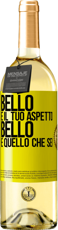 29,95 € Spedizione Gratuita | Vino bianco Edizione WHITE Bello è il tuo aspetto, bello è quello che sei Etichetta Gialla. Etichetta personalizzabile Vino giovane Raccogliere 2024 Verdejo