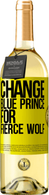 29,95 € Бесплатная доставка | Белое вино Издание WHITE Поменять голубого принца на свирепого волка Желтая этикетка. Настраиваемая этикетка Молодое вино Урожай 2023 Verdejo