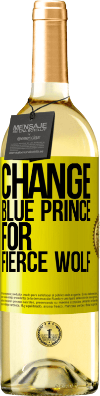 29,95 € Free Shipping | White Wine WHITE Edition Change blue prince for fierce wolf Yellow Label. Customizable label Young wine Harvest 2021 Verdejo