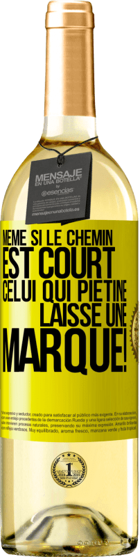 29,95 € Envoi gratuit | Vin blanc Édition WHITE Même si le chemin est court. Celui qui piétine, laisse une marque! Étiquette Jaune. Étiquette personnalisable Vin jeune Récolte 2024 Verdejo