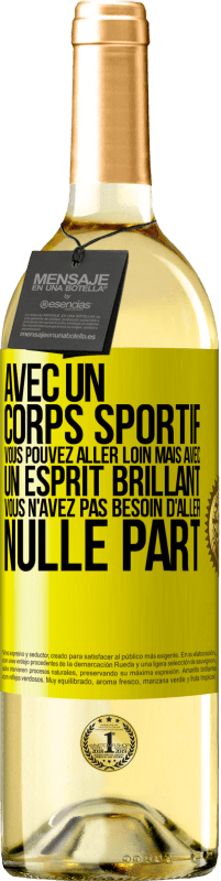 29,95 € Envoi gratuit | Vin blanc Édition WHITE Avec un corps sportif, vous pouvez aller loin, mais avec un esprit brillant vous n'avez pas besoin d'aller nulle part Étiquette Jaune. Étiquette personnalisable Vin jeune Récolte 2024 Verdejo