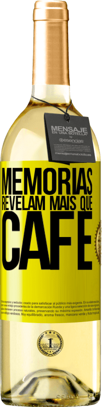 29,95 € Envio grátis | Vinho branco Edição WHITE Memórias revelam mais que café Etiqueta Amarela. Etiqueta personalizável Vinho jovem Colheita 2024 Verdejo