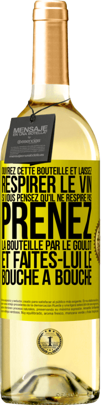 29,95 € Envoi gratuit | Vin blanc Édition WHITE Ouvrez cette bouteille et laissez respirer le vin. Si vous pensez qu'il ne respire pas prenez la bouteille par le goulot et fait Étiquette Jaune. Étiquette personnalisable Vin jeune Récolte 2024 Verdejo