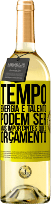 29,95 € Envio grátis | Vinho branco Edição WHITE Tempo, energia e talento podem ser mais importantes que o orçamento Etiqueta Amarela. Etiqueta personalizável Vinho jovem Colheita 2025 Verdejo
