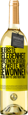 29,95 € Kostenloser Versand | Weißwein WHITE Ausgabe Die erste Gelegenheit wird einem gegeben, die Zweite wird gewonnen und die Dritte existiert nicht Gelbes Etikett. Anpassbares Etikett Junger Wein Ernte 2024 Verdejo