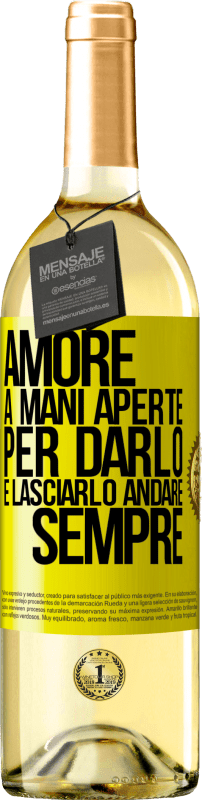 29,95 € Spedizione Gratuita | Vino bianco Edizione WHITE Amore, a mani aperte. Per darlo e lasciarlo andare. sempre Etichetta Gialla. Etichetta personalizzabile Vino giovane Raccogliere 2024 Verdejo