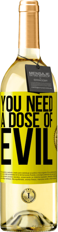 29,95 € 免费送货 | 白葡萄酒 WHITE版 你需要一点邪恶 黄色标签. 可自定义的标签 青年酒 收成 2025 Verdejo