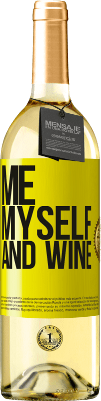 29,95 € Kostenloser Versand | Weißwein WHITE Ausgabe Me, myself and wine Gelbes Etikett. Anpassbares Etikett Junger Wein Ernte 2024 Verdejo