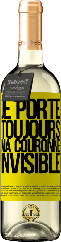 29,95 € Envoi gratuit | Vin blanc Édition WHITE Je porte toujours ma couronne invisible Étiquette Jaune. Étiquette personnalisable Vin jeune Récolte 2024 Verdejo