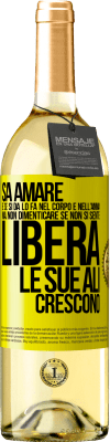 29,95 € Spedizione Gratuita | Vino bianco Edizione WHITE Sa amare, e se si dona, lo fa nel corpo e nell'anima. Ma, non dimenticare, se non ti senti libero, le tue ali crescono Etichetta Gialla. Etichetta personalizzabile Vino giovane Raccogliere 2023 Verdejo