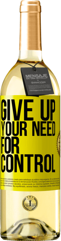 29,95 € 送料無料 | 白ワイン WHITEエディション Give up your need for control 黄色のラベル. カスタマイズ可能なラベル 若いワイン 収穫 2024 Verdejo