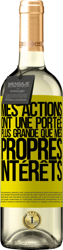 29,95 € Envoi gratuit | Vin blanc Édition WHITE Mes actions ont une portée plus grande que mes propres intérêts Étiquette Jaune. Étiquette personnalisable Vin jeune Récolte 2024 Verdejo