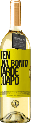 29,95 € Envío gratis | Vino Blanco Edición WHITE Ten una bonita tarde, guapo Etiqueta Amarilla. Etiqueta personalizable Vino joven Cosecha 2023 Verdejo