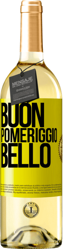 29,95 € Spedizione Gratuita | Vino bianco Edizione WHITE Buon pomeriggio, bello Etichetta Gialla. Etichetta personalizzabile Vino giovane Raccogliere 2024 Verdejo