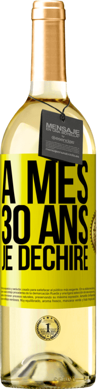 29,95 € Envoi gratuit | Vin blanc Édition WHITE À mes 30 ans je déchire Étiquette Jaune. Étiquette personnalisable Vin jeune Récolte 2024 Verdejo