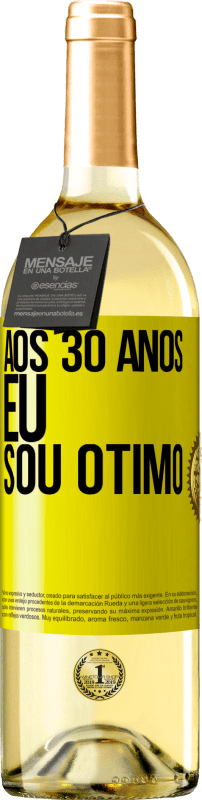 29,95 € Envio grátis | Vinho branco Edição WHITE Aos 30 anos, eu sou ótimo Etiqueta Amarela. Etiqueta personalizável Vinho jovem Colheita 2024 Verdejo