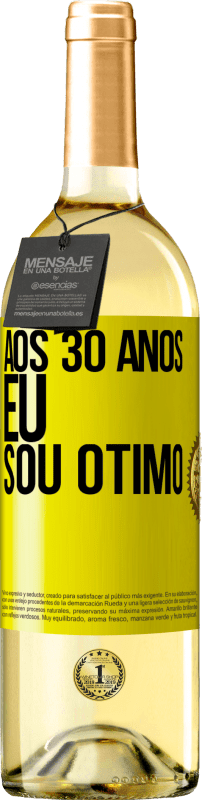 29,95 € Envio grátis | Vinho branco Edição WHITE Aos 30 anos, eu sou ótimo Etiqueta Amarela. Etiqueta personalizável Vinho jovem Colheita 2025 Verdejo