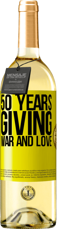 29,95 € Бесплатная доставка | Белое вино Издание WHITE 50 лет дарим войну и любовь Желтая этикетка. Настраиваемая этикетка Молодое вино Урожай 2023 Verdejo