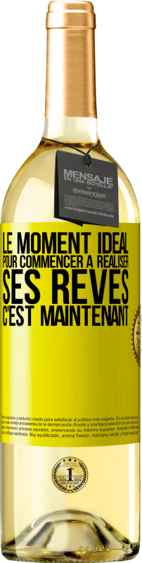 29,95 € Envoi gratuit | Vin blanc Édition WHITE Le moment idéal pour commencer à réaliser ses rêves c'est maintenant Étiquette Jaune. Étiquette personnalisable Vin jeune Récolte 2024 Verdejo