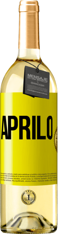 29,95 € Spedizione Gratuita | Vino bianco Edizione WHITE Aprilo Etichetta Gialla. Etichetta personalizzabile Vino giovane Raccogliere 2024 Verdejo