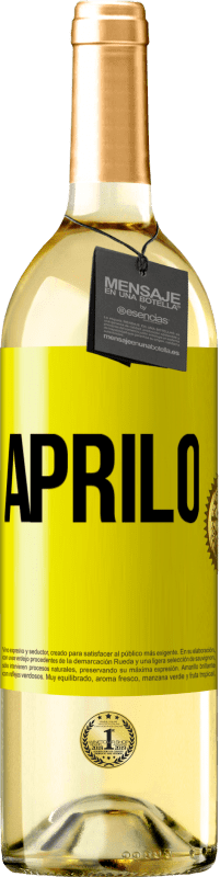 29,95 € Spedizione Gratuita | Vino bianco Edizione WHITE Aprilo Etichetta Gialla. Etichetta personalizzabile Vino giovane Raccogliere 2025 Verdejo