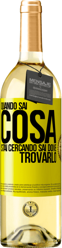 29,95 € Spedizione Gratuita | Vino bianco Edizione WHITE Quando sai cosa stai cercando, sai dove trovarlo Etichetta Gialla. Etichetta personalizzabile Vino giovane Raccogliere 2023 Verdejo