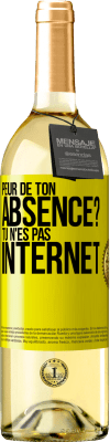 29,95 € Envoi gratuit | Vin blanc Édition WHITE Peur de ton absence? Tu n'es pas Internet Étiquette Jaune. Étiquette personnalisable Vin jeune Récolte 2024 Verdejo