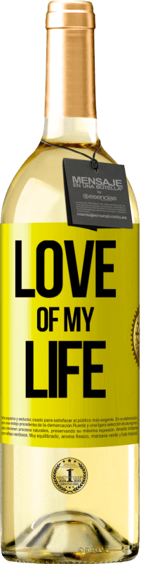 29,95 € Free Shipping | White Wine WHITE Edition Love of my life Yellow Label. Customizable label Young wine Harvest 2024 Verdejo